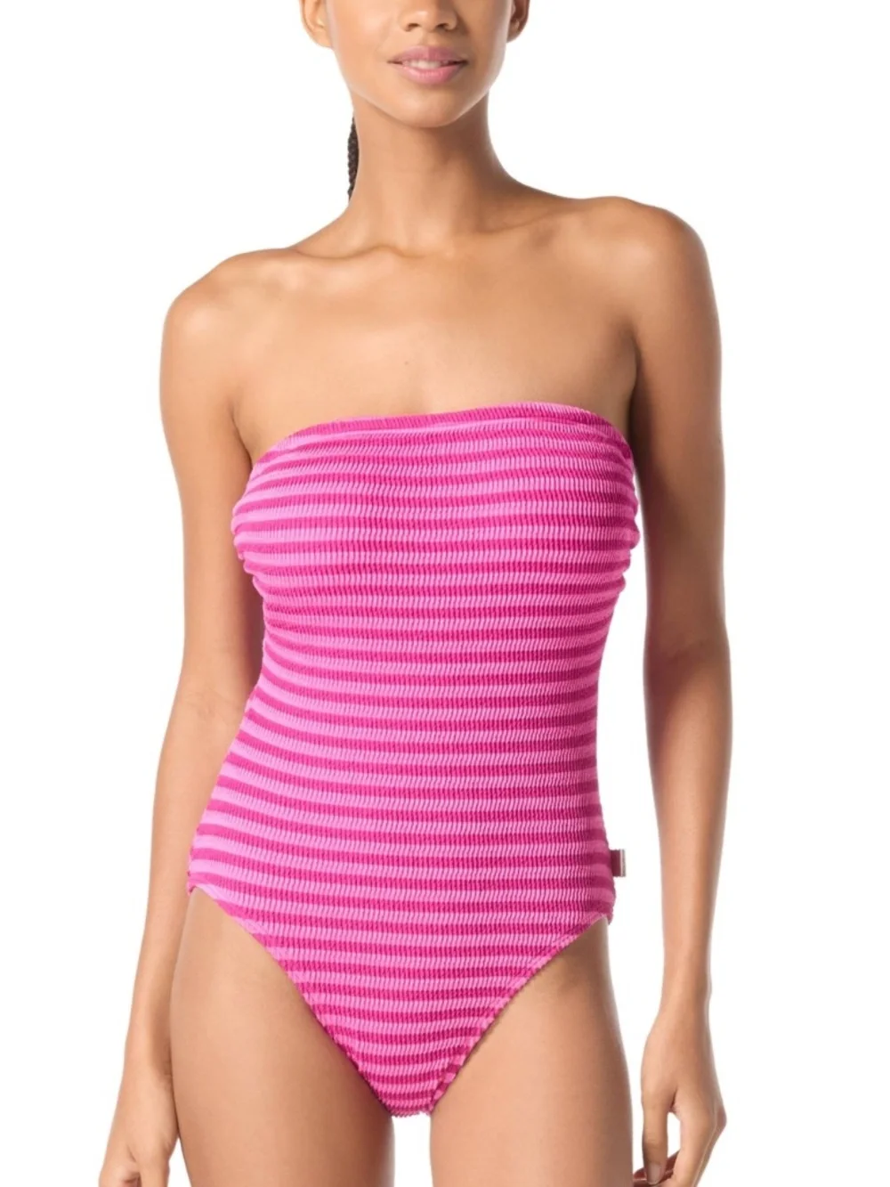 Michael Michael Kors Women's Bandeau One-Piece Swimsuit - Bright Wild Berry